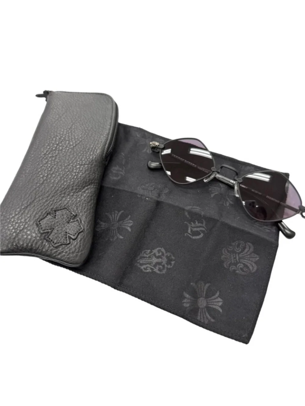Chrome Hearts Diamond Dog Floral Cross Sunglasses Matte Black 50 Eyewear